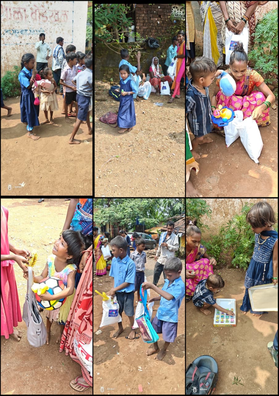 children studying in a village classroom